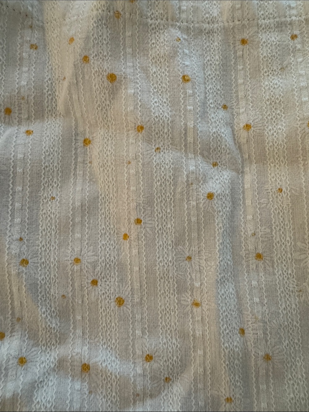 Small Tote Bag in white Cream with little sunflowers - Picture 2 of 3